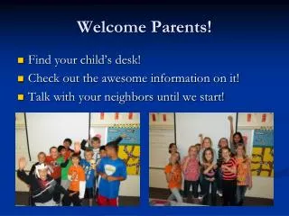 Welcome Parents!