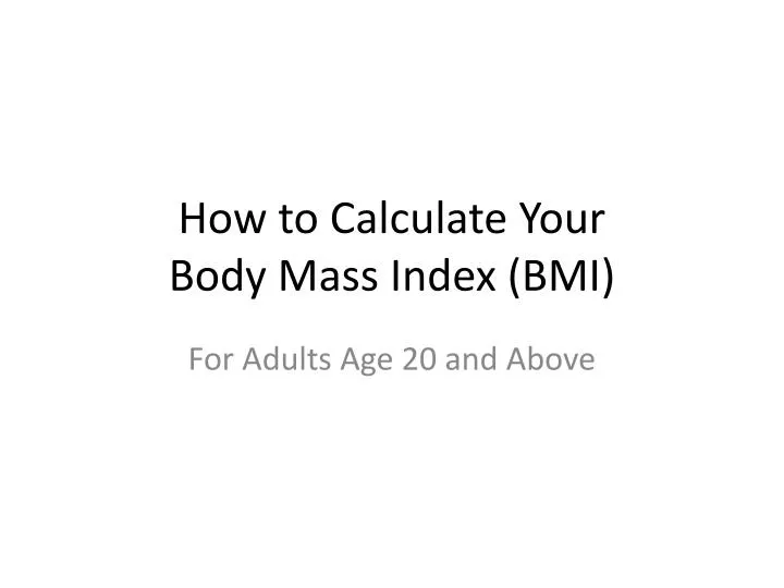 how to calculate your body mass index bmi