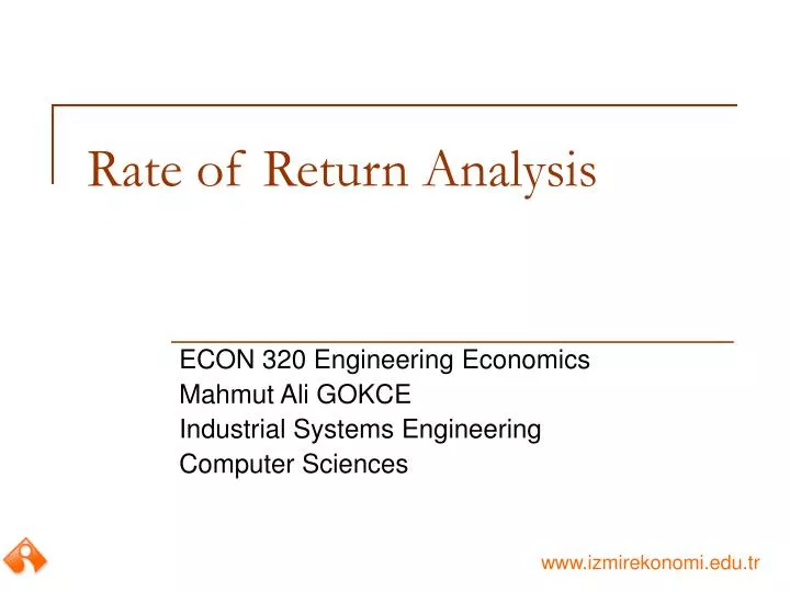 rate of return analysis