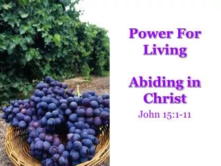 Power For Living Abiding in Christ