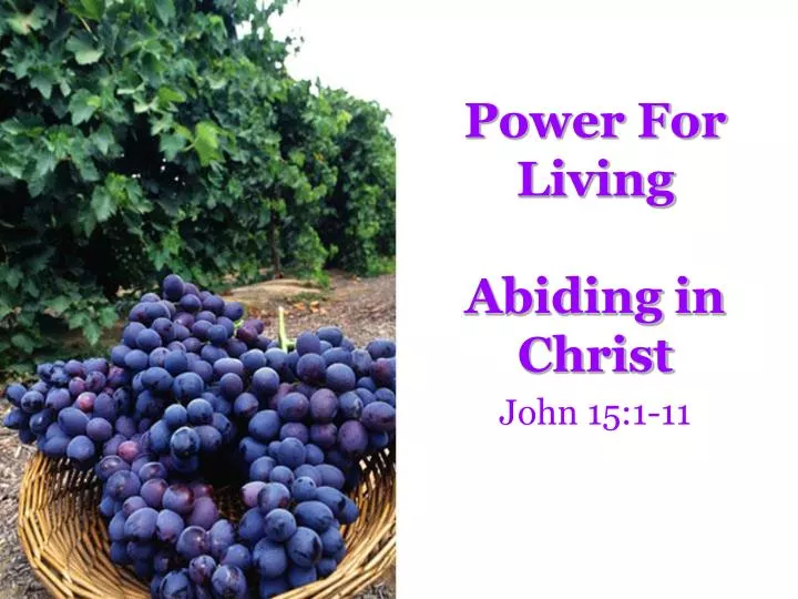power for living abiding in christ