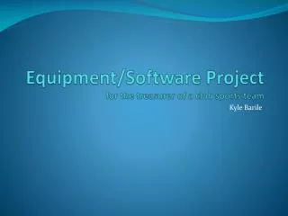 Equipment/Software Project for the treasurer of a club sports team