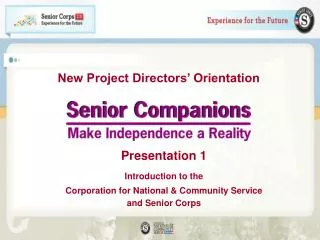 new project directors orientation