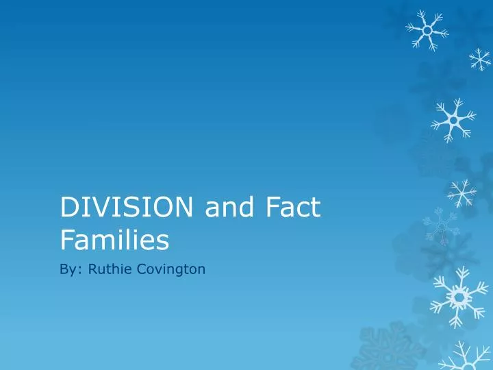 division and fact families