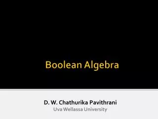 Boolean Algebra