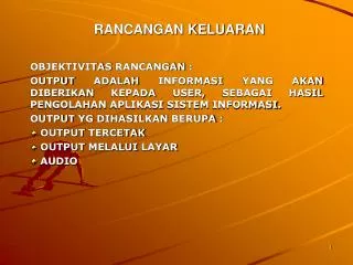 rancangan keluaran