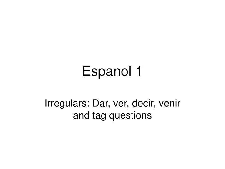 espanol 1