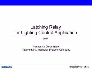 Latching Relay for Lighting Control Application