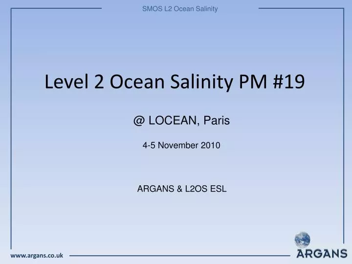 level 2 ocean salinity pm 19