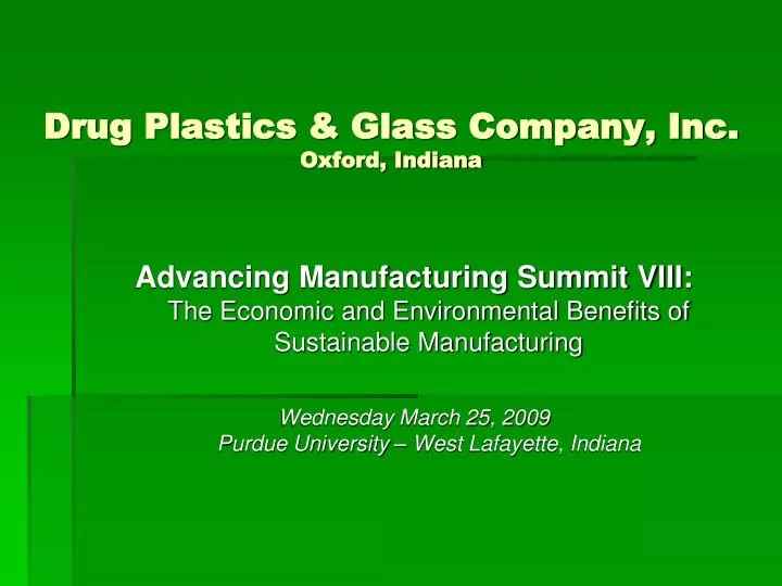 drug plastics glass company inc oxford indiana