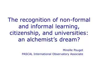 Mireille Pouget PASCAL International Observatory Associate