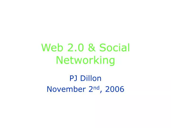 web 2 0 social networking