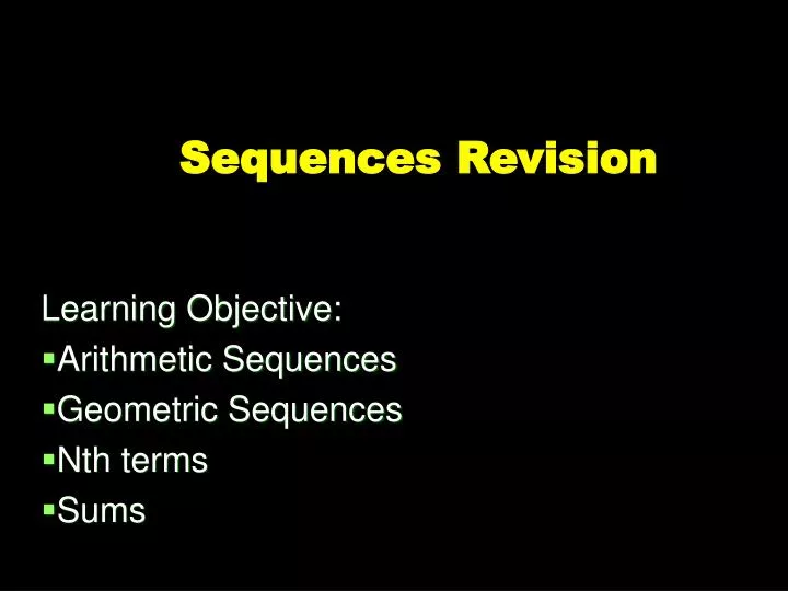 sequences revision
