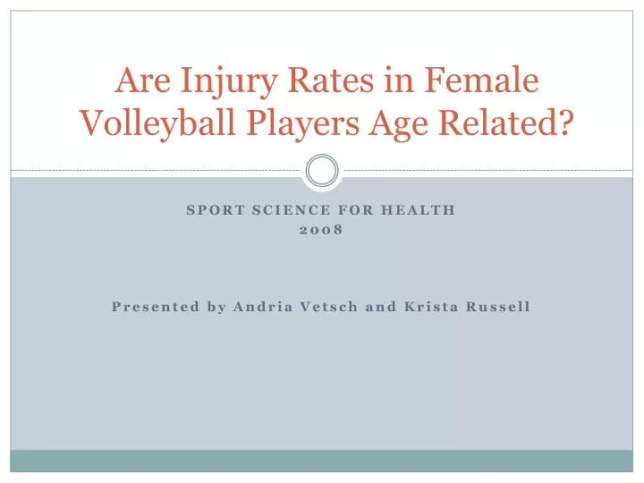 are injury rates in female volleyball players age related