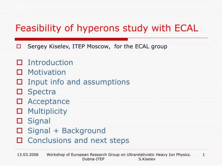 feasibility of hyperons study with ecal