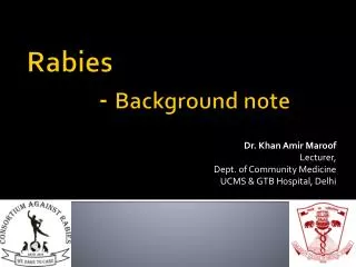 Rabies 		- Background note