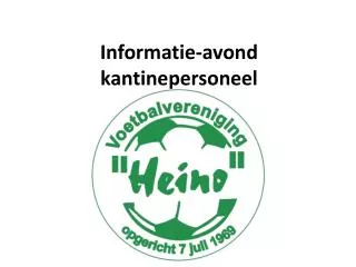 informatie avond kantinepersoneel