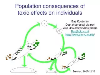 Population consequences of toxic effects on individuals