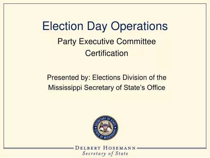 election day operations