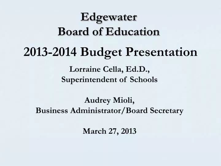 edgewater board of education