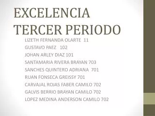 excelencia tercer periodo