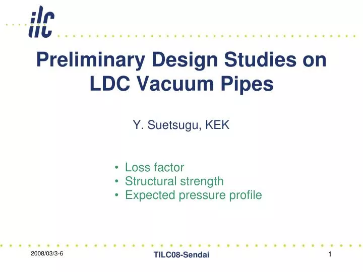 preliminary design studies on ldc vacuum pipes