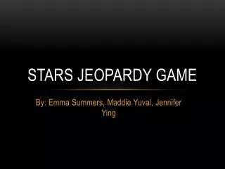 Stars Jeopardy Game