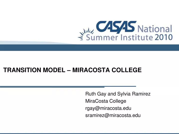 transition model miracosta college