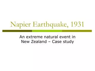 Napier Earthquake, 1931