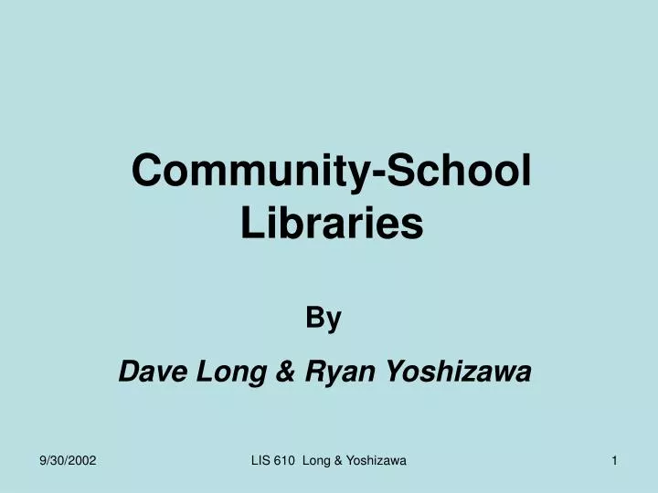 community school libraries