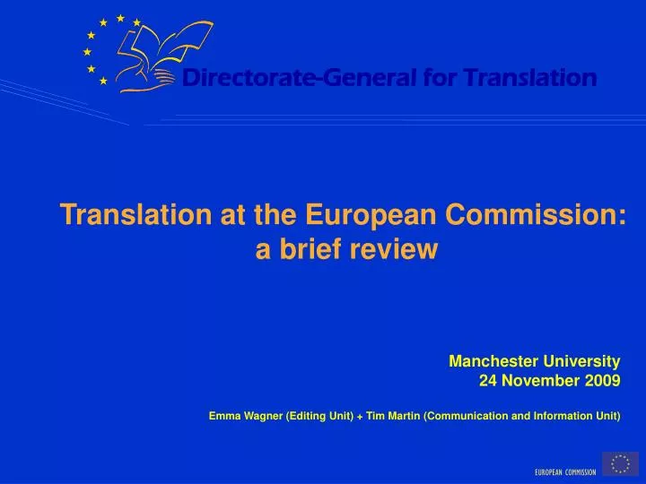 translation at the european commission a brief review