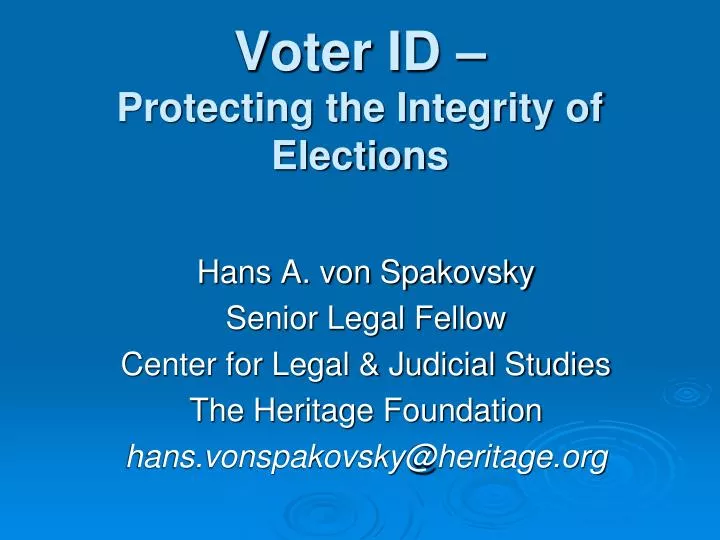 voter id protecting the integrity of elections