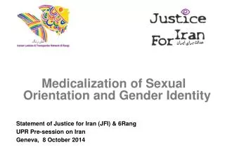 Medicalization of Sexual Orientation and Gender Identity