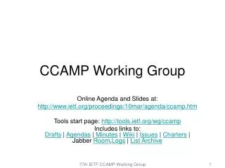 CCAMP Working Group