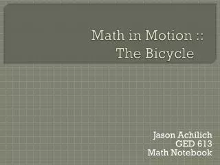 Math in Motion :: The Bicycle