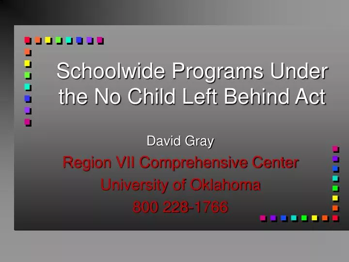 schoolwide programs under the no child left behind act
