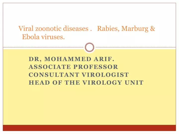 viral zoonotic diseases rabies marburg ebola viruses