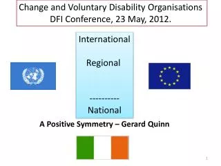 Change and Voluntary Disability Organisations DFI Conference, 23 May, 2012.