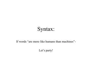 syntax