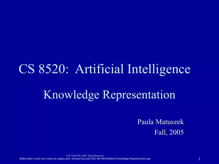 cs 8520 artificial intelligence