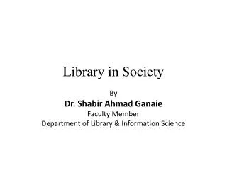 Library in Society