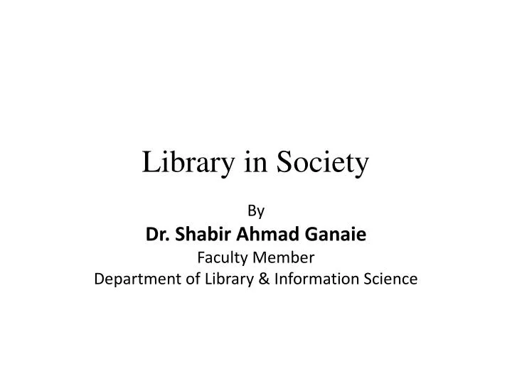 library in society