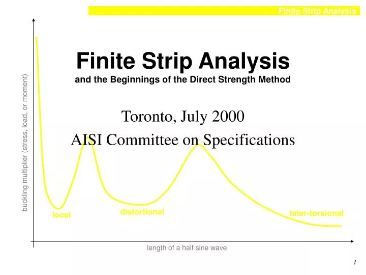 finite strip analysis and the beginnings of the direct strength method