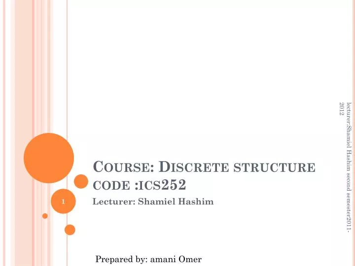 course discrete structure code ics252