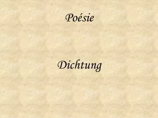 po sie dichtung
