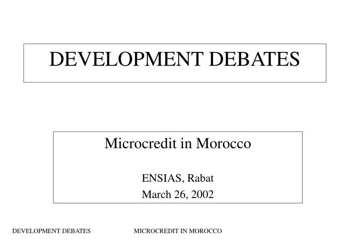 development debates