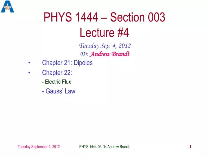 phys 1444 section 003 lecture 4