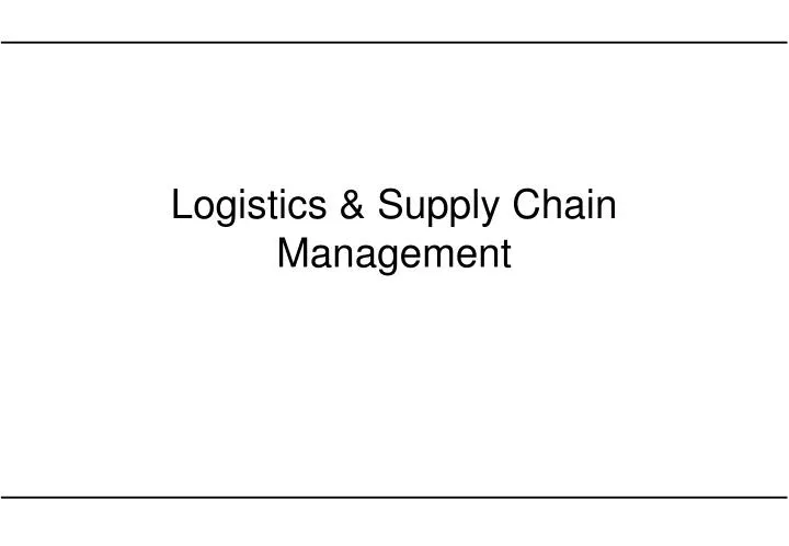 logistics supply chain management