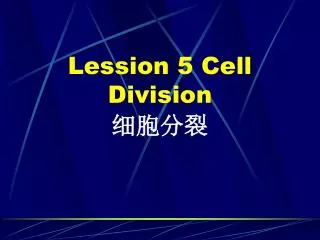 Lession 5 Cell Division ????