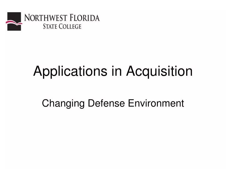 applications in acquisition